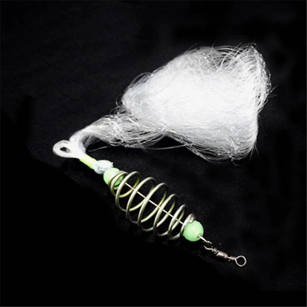 Fishing Bait Fishing Supplies Multi Size Fishing Cage Nylon Spring Shoal Luminous Netting Fishing Net Fishing Traps