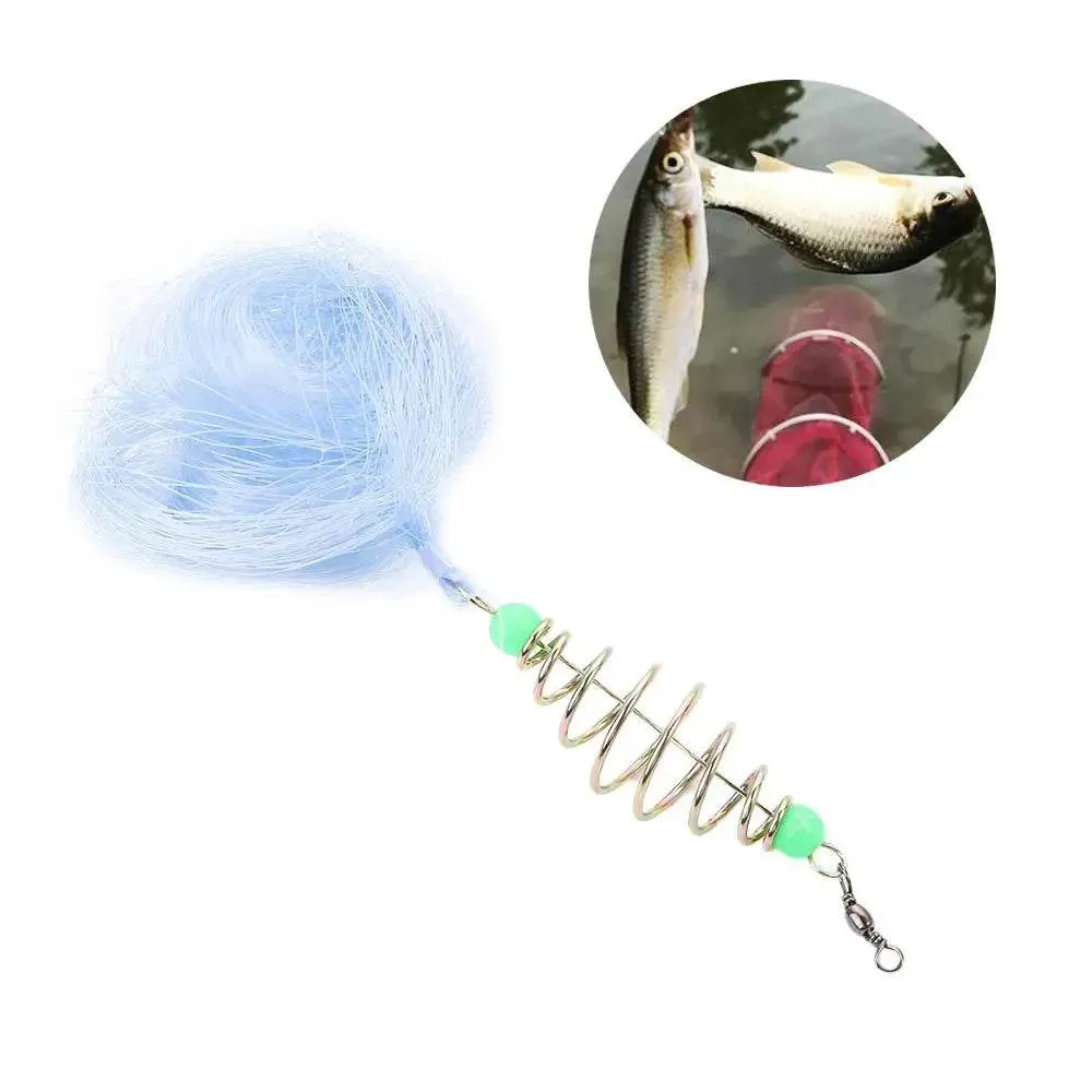 Fishing Bait Fishing Supplies Multi Size Fishing Cage Nylon Spring Shoal Luminous Netting Fishing Net Fishing Traps