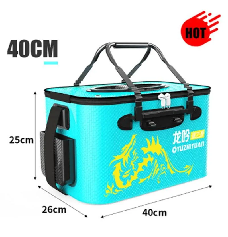 Fishing Bucket EVA Fishing Water Bucket Collapsible Live Fish Box Water Container for Traveling Hiking Fishing Boating