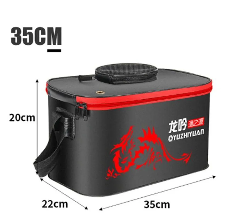 Fishing Bucket EVA Fishing Water Bucket Collapsible Live Fish Box Water Container for Traveling Hiking Fishing Boating