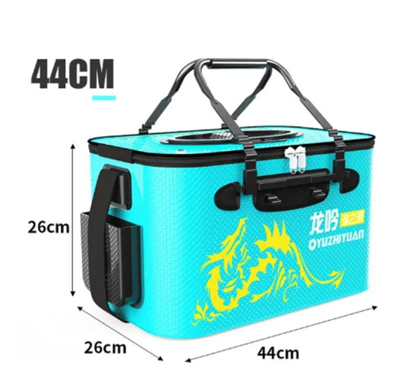 Fishing Bucket EVA Fishing Water Bucket Collapsible Live Fish Box Water Container for Traveling Hiking Fishing Boating