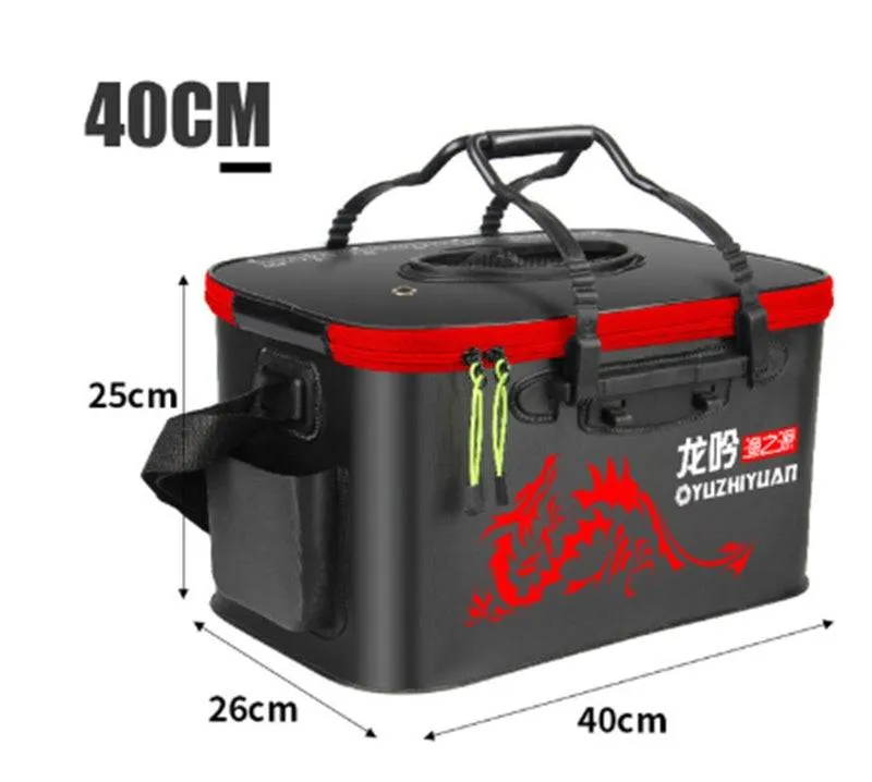 Fishing Bucket EVA Fishing Water Bucket Collapsible Live Fish Box Water Container for Traveling Hiking Fishing Boating