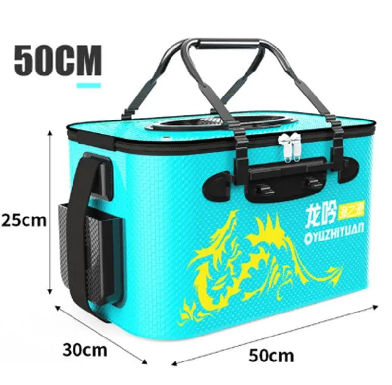 Fishing Bucket EVA Fishing Water Bucket Collapsible Live Fish Box Water Container for Traveling Hiking Fishing Boating