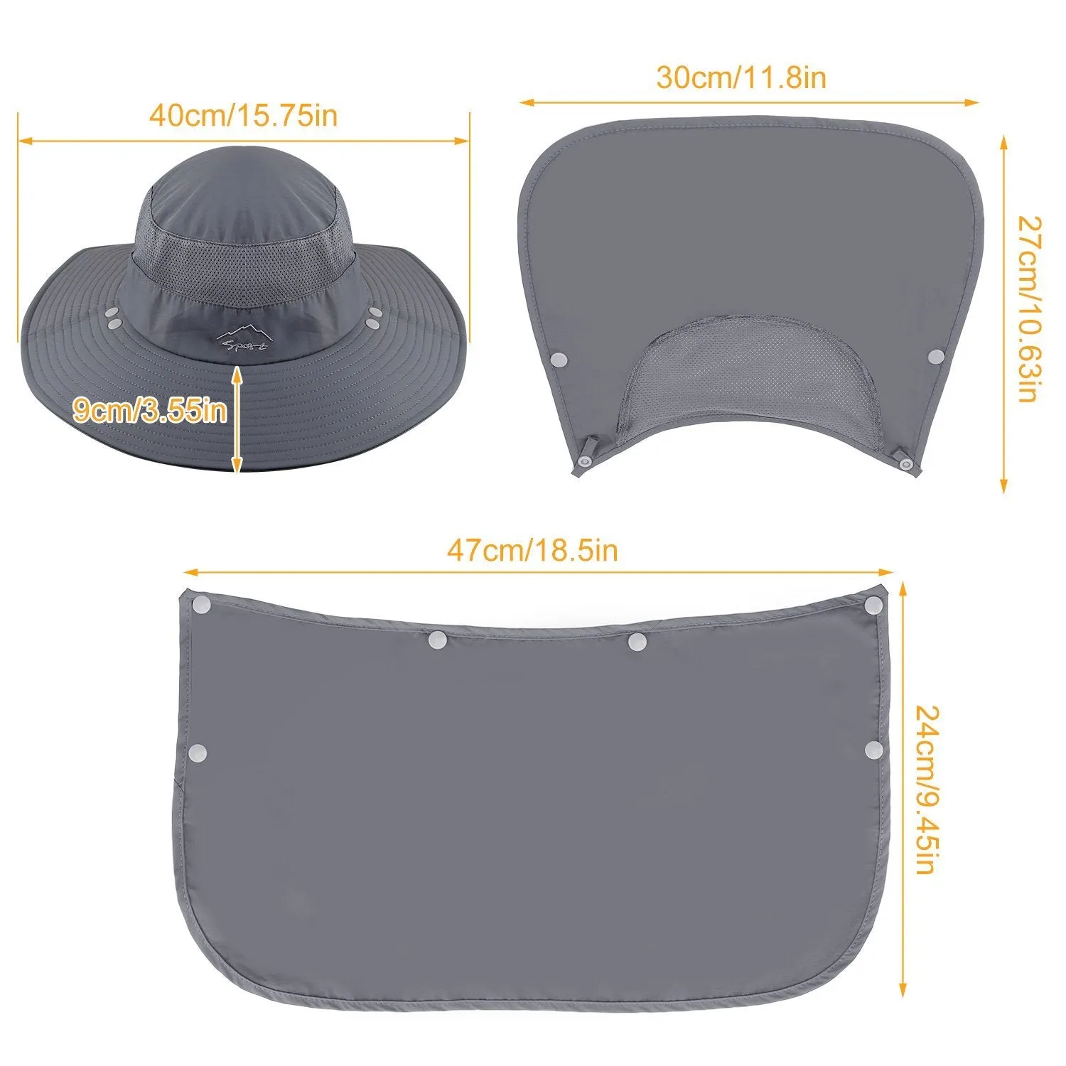 Fishing Bucket Hat Breathable Wide Brim