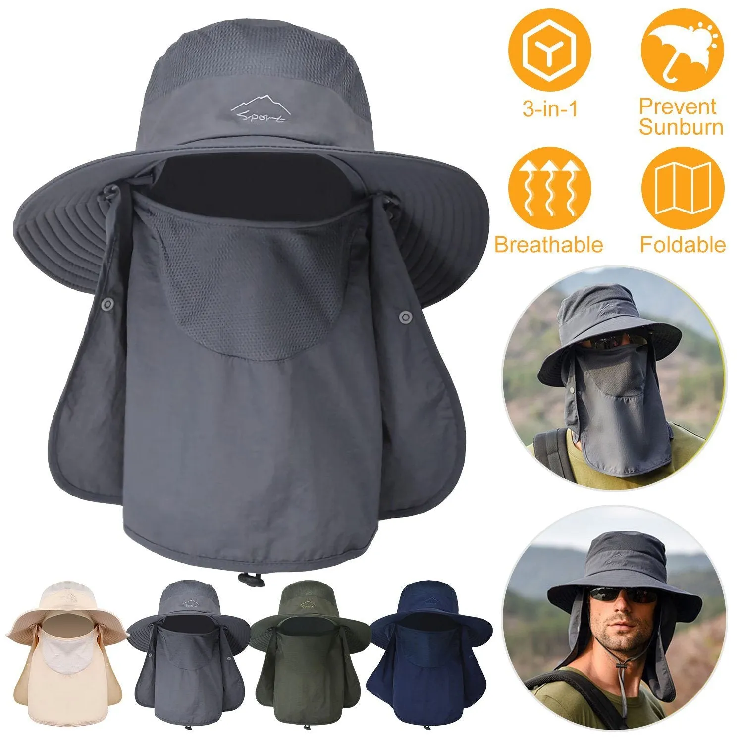 Fishing Bucket Hat Breathable Wide Brim