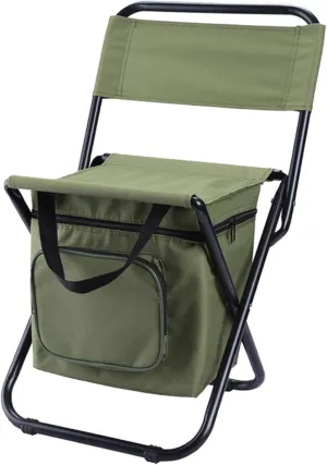 Fishing Chair with Cooler Insulated Bag Portable Backpack Chair Waterproof Folding Chair Rucksack Seat Bag Anti-Slip Fishing Stool for Indoor Outdoor Hiking Picnic Travel Beach BBQ