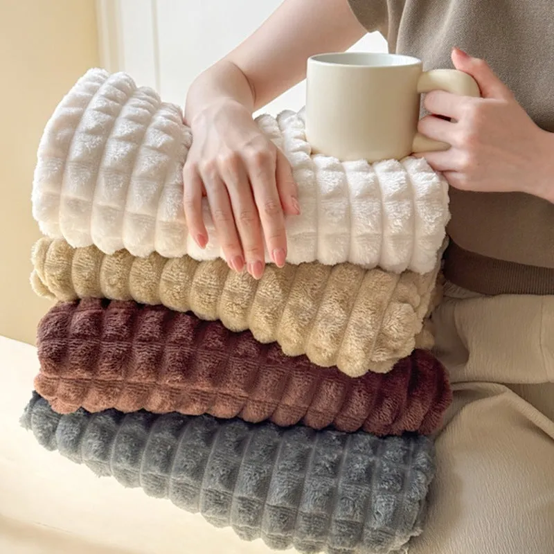Flannel Plaid Blanket Soft Double Thick Warm Nap Blanket