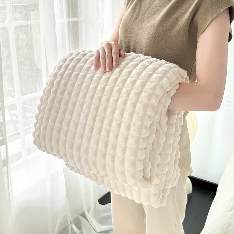 Flannel Plaid Blanket Soft Double Thick Warm Nap Blanket