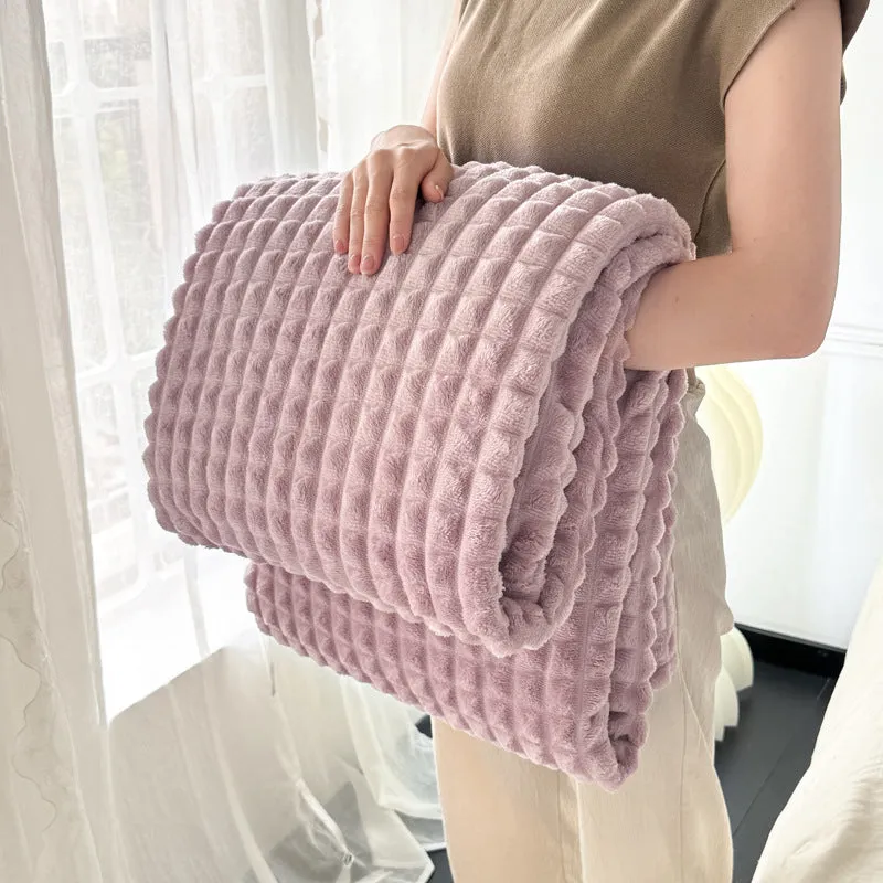 Flannel Plaid Blanket Soft Double Thick Warm Nap Blanket