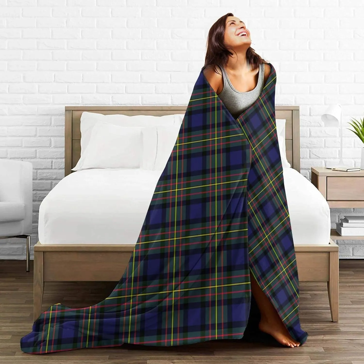 Flannel Throw Blanket Scottish Clan Maclaren Modern Tartan Ultra Soft, Lightweight, Versatile for Bed, Sofa, and Home D¨¦cor - Ideal for Men, Women, and Kids 80"x60"
