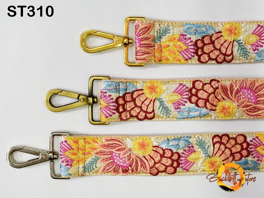 Floral Embroidered Purse Strap Crossbody Strap for Purses Handbag Boho Bag Strap Embroidery Replacement Strap Boho Guitar Strap Gift for her