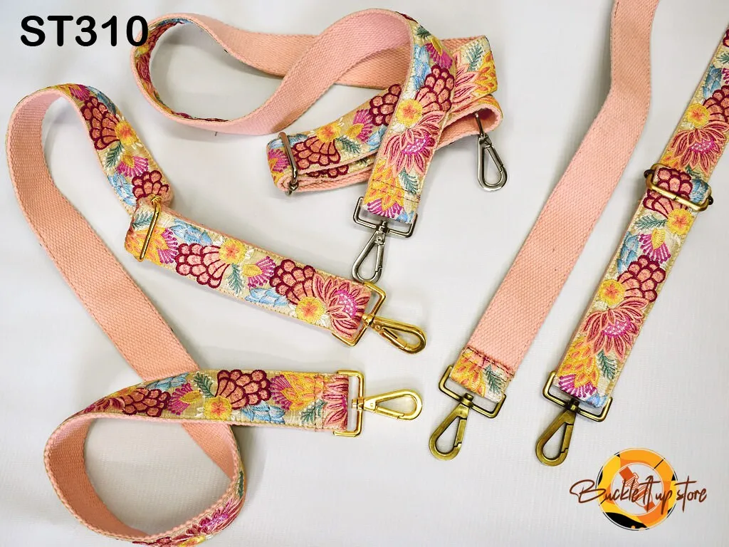 Floral Embroidered Purse Strap Crossbody Strap for Purses Handbag Boho Bag Strap Embroidery Replacement Strap Boho Guitar Strap Gift for her
