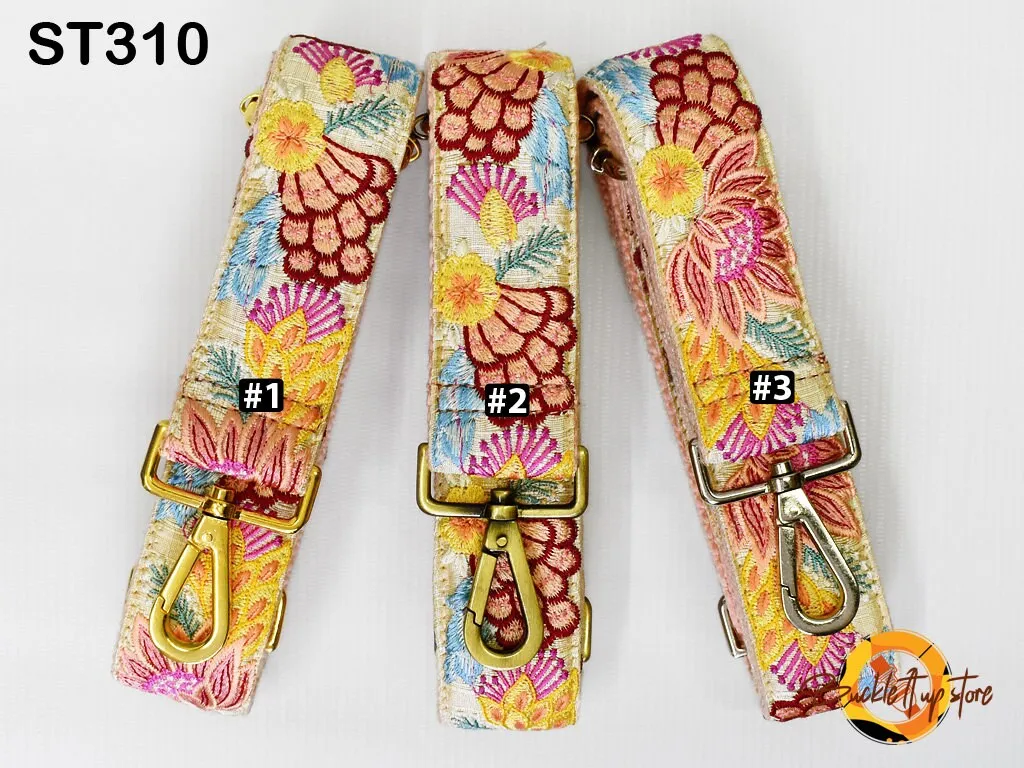 Floral Embroidered Purse Strap Crossbody Strap for Purses Handbag Boho Bag Strap Embroidery Replacement Strap Boho Guitar Strap Gift for her