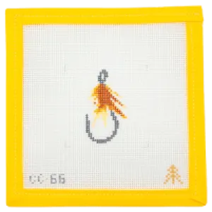 Fly Fishing Hook Needlepoint Canvas