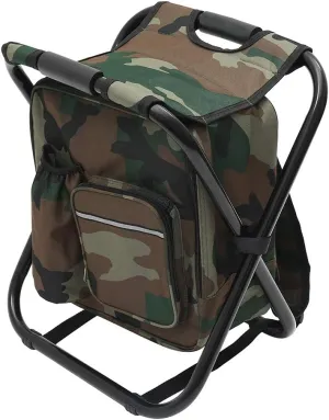 Folding Camping Chair with Cooler Insulated Bag,Lightweight Cooler Chair Portable Waterproof Cooler Backpack Fishing Tackle Bag Hiking Seat Table Bag for Outdoor Indoor Picnic Travel BBQ