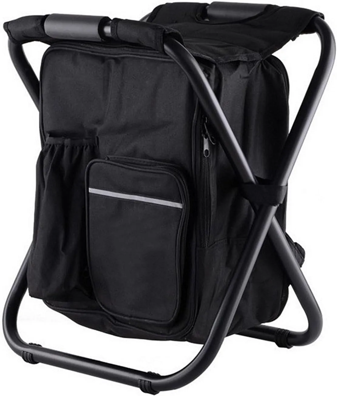 Folding Chair, Portable Ice Chair Cooling Seat Ice Stool Foldable Insulated Ice Pack Stool with Dual-Shoulder Straps Perfect for Fishing Gel Seat Pad Refreshing Seating
