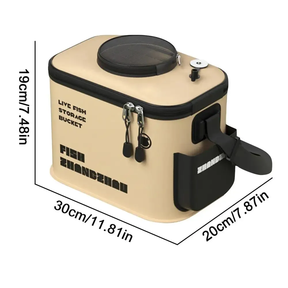 Folding Live Fish Bucket EVA Fishing Bucket multifunction Portable Water Tank Fishing Gear Live Fish Box Fishing Accessories