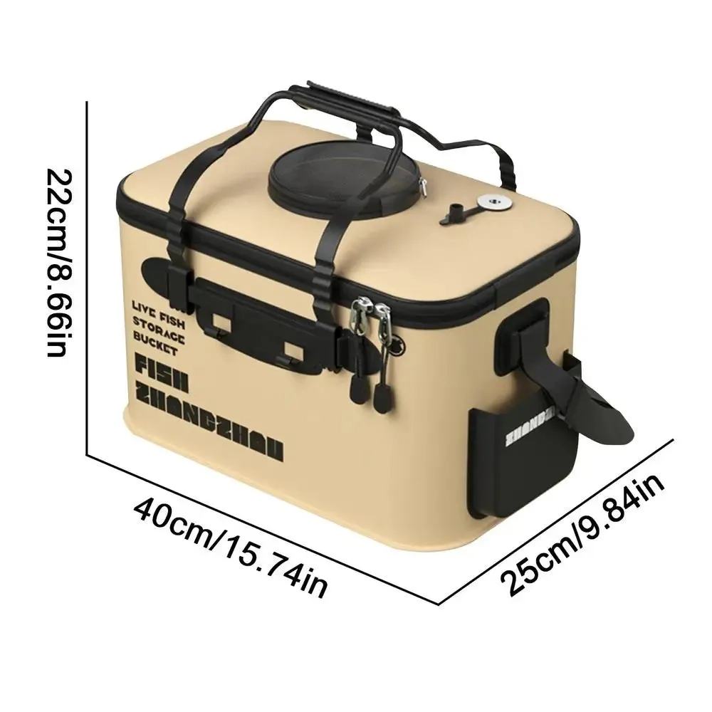 Folding Live Fish Bucket EVA Fishing Bucket multifunction Portable Water Tank Fishing Gear Live Fish Box Fishing Accessories