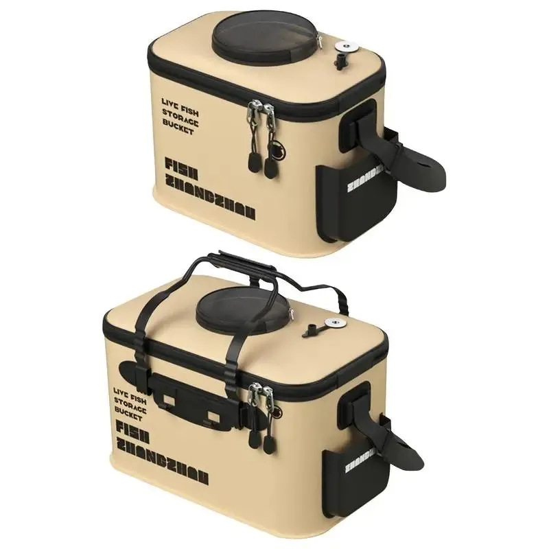Folding Live Fish Bucket EVA Fishing Bucket multifunction Portable Water Tank Fishing Gear Live Fish Box Fishing Accessories