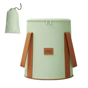 Foot Bath Basin 25L Large Collapsible Bucket,Portable Foldable Waterproof Foot Soak Tub with Handle, Multifunctional Travel Foot Spa Bag for Outdoor Travel, Camping, Fishing (Green, With Lid)