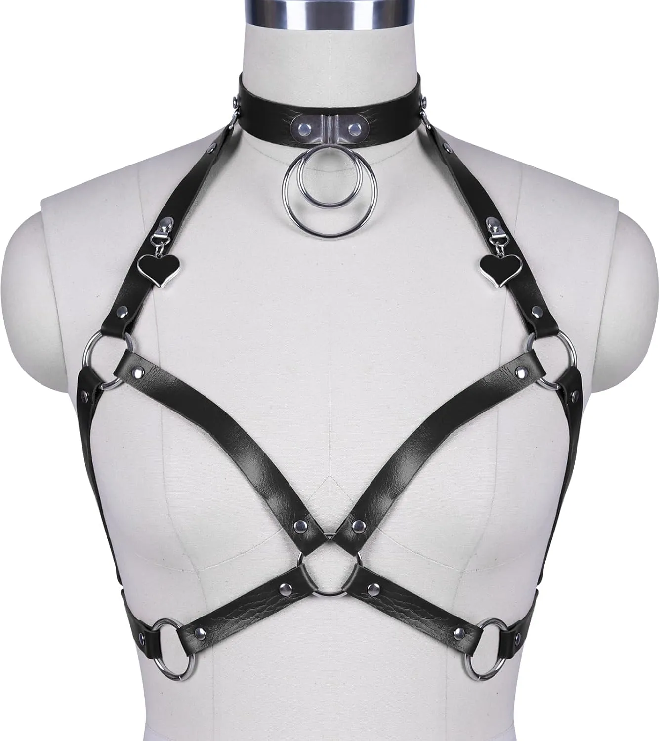 FOTN Body Leather Waist Belt Harness Women Fashion Punk Goth Top Belt Bondage Chest Straps Studded Lingerie BDSM