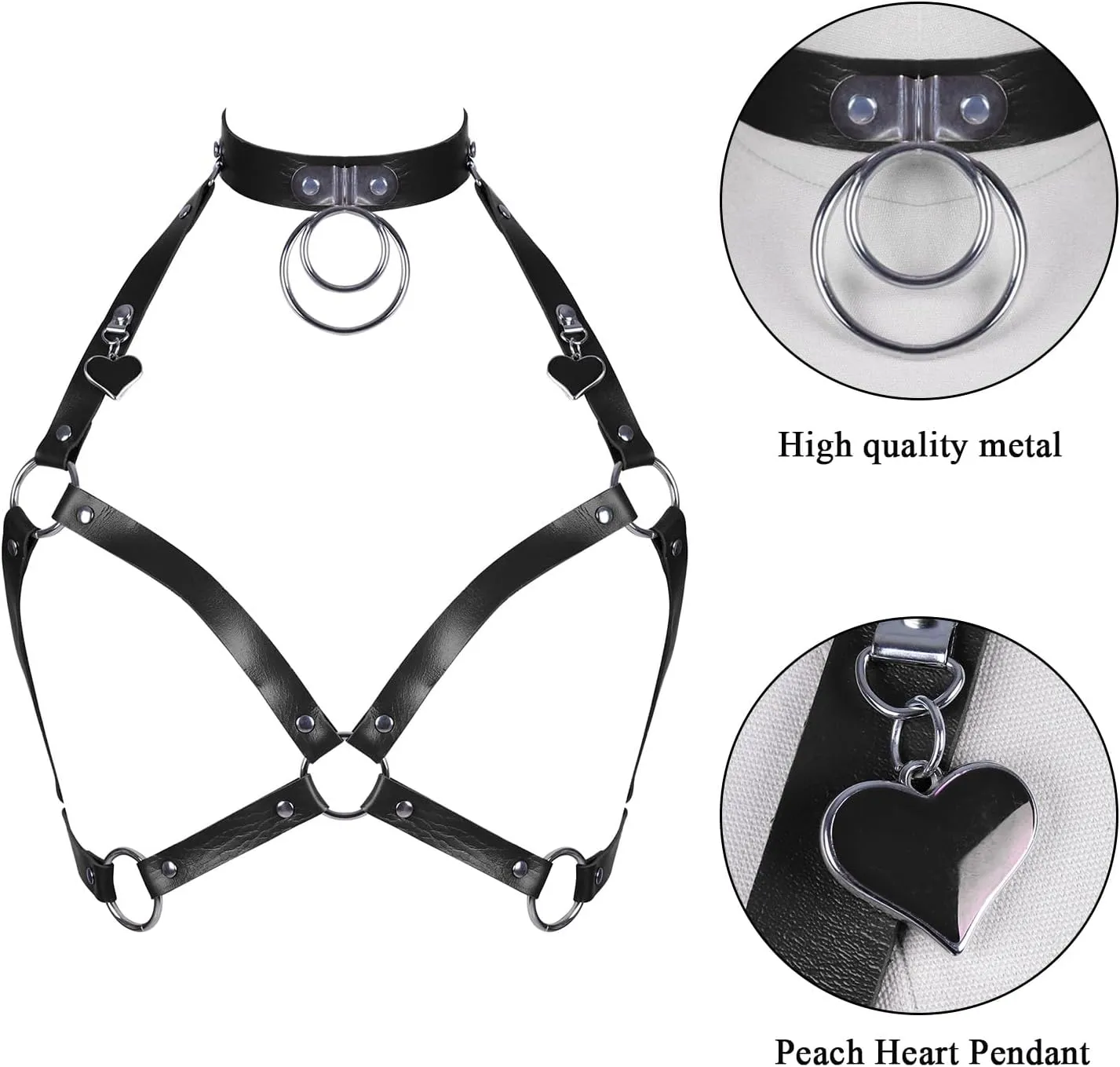 FOTN Body Leather Waist Belt Harness Women Fashion Punk Goth Top Belt Bondage Chest Straps Studded Lingerie BDSM