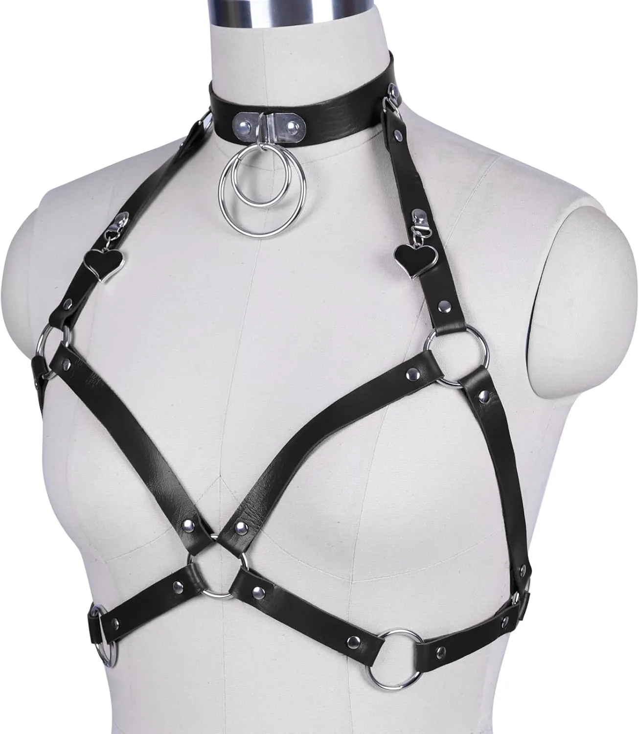 FOTN Body Leather Waist Belt Harness Women Fashion Punk Goth Top Belt Bondage Chest Straps Studded Lingerie BDSM