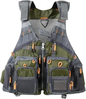 FOVIGUO Personal Floating Device Adult, Safety Vest, Breathable Snorkel Vests for Adults with Zipper for Boating Fishing Surfing(Green)