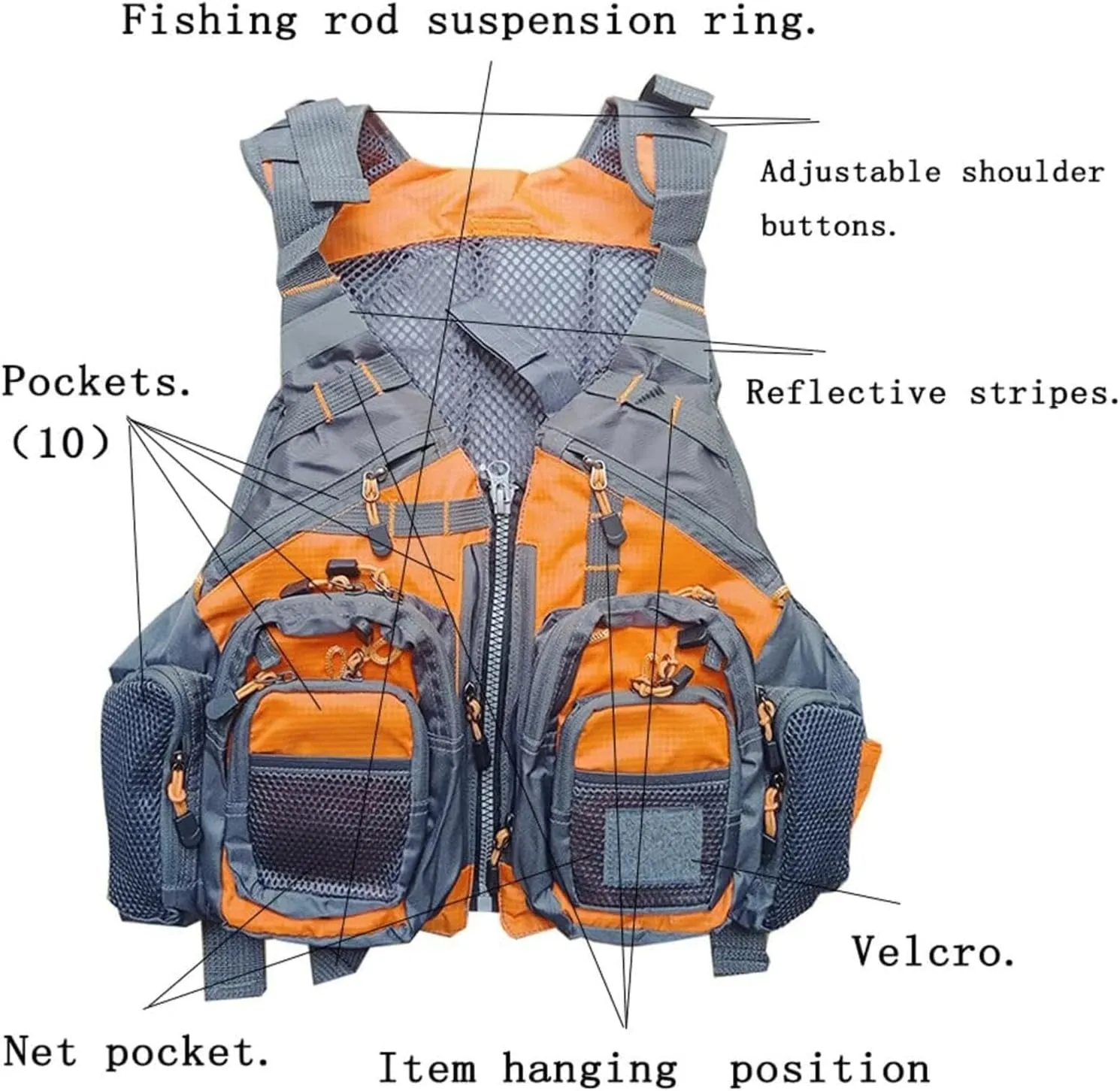FOVIGUO Personal Floating Device Adult, Safety Vest, Breathable Snorkel Vests for Adults with Zipper for Boating Fishing Surfing(Green)