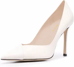 FOWT Women Patchwork Pointed Toe Pumps 4.7 Inch Stiletto High Heels Elegant Dress Wedding Bridal Party Office Slip On Shoes Size 4-15 US