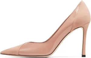FOWT Women Patchwork Pointed Toe Pumps 4.7 Inch Stiletto High Heels Elegant Dress Wedding Bridal Party Office Slip On Shoes Size 4-15 US