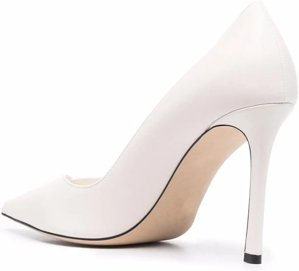 FOWT Women Patchwork Pointed Toe Pumps 4.7 Inch Stiletto High Heels Elegant Dress Wedding Bridal Party Office Slip On Shoes Size 4-15 US