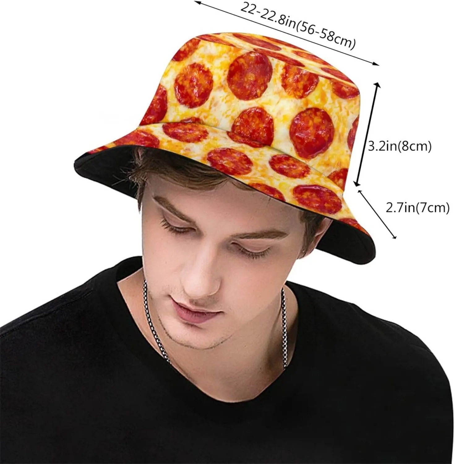 Funny Food Pattern Bucket Hat for Men Women Fashion Summer Fisherman Hat Packable Travel Beach Sun Caps