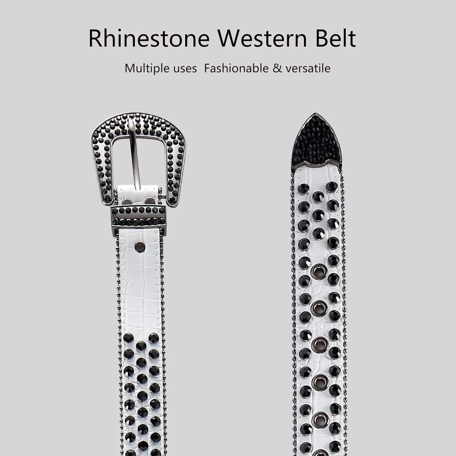 GARGOYLE BELLS Women Rhinestone Western Belt for Jeans Bling Studded Leather Cowgirl Cowboy Belts BB Wasit Diamond Belt