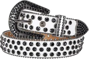 GARGOYLE BELLS Women Rhinestone Western Belt for Jeans Bling Studded Leather Cowgirl Cowboy Belts BB Wasit Diamond Belt