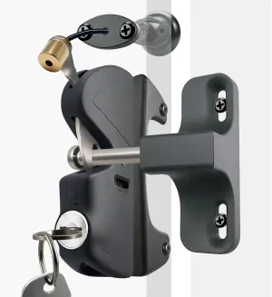 Gate Latch Door Latch with Pull Cable Opened Two-Sided Lockable Door Latch Durable,Versatile & Secure for Metal,Wood,and Vinyl Fence,for Privacy Fence,Outdoor Fence,Barn Door Lock,Wooden Fence(Black)
