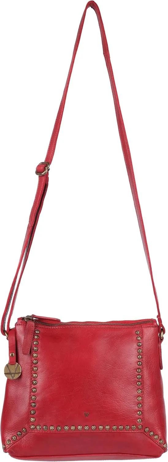 Genuine Italian Leather Boho Studded Crossbody Sling Bag - Stylish, Durable, & Perfect for Everyday Use for women