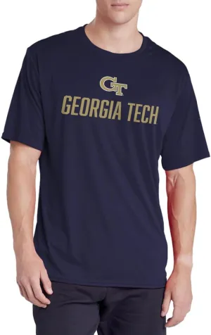 Georgia Institute of Technology Adult Men's Sport Active T-Shirt Italic Name Collegiate,Navy, Medium