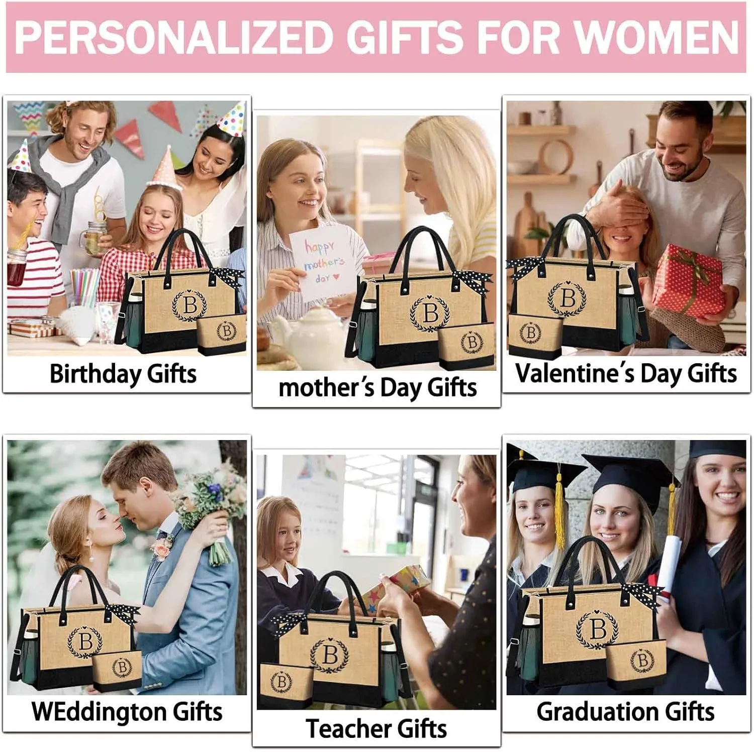 GhvyenntteS Retirement Gift for Women 2025, Graduation Gifts for Her 2025, Birthday Gifts for Women - Beach Bag with Zipper