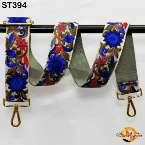 Gift for Friend Embroidered Replacement Purse Strap Crossbody Strap for Purses Handbag Boho Bag Strap Floral Embroidery Strap Guitar Strap