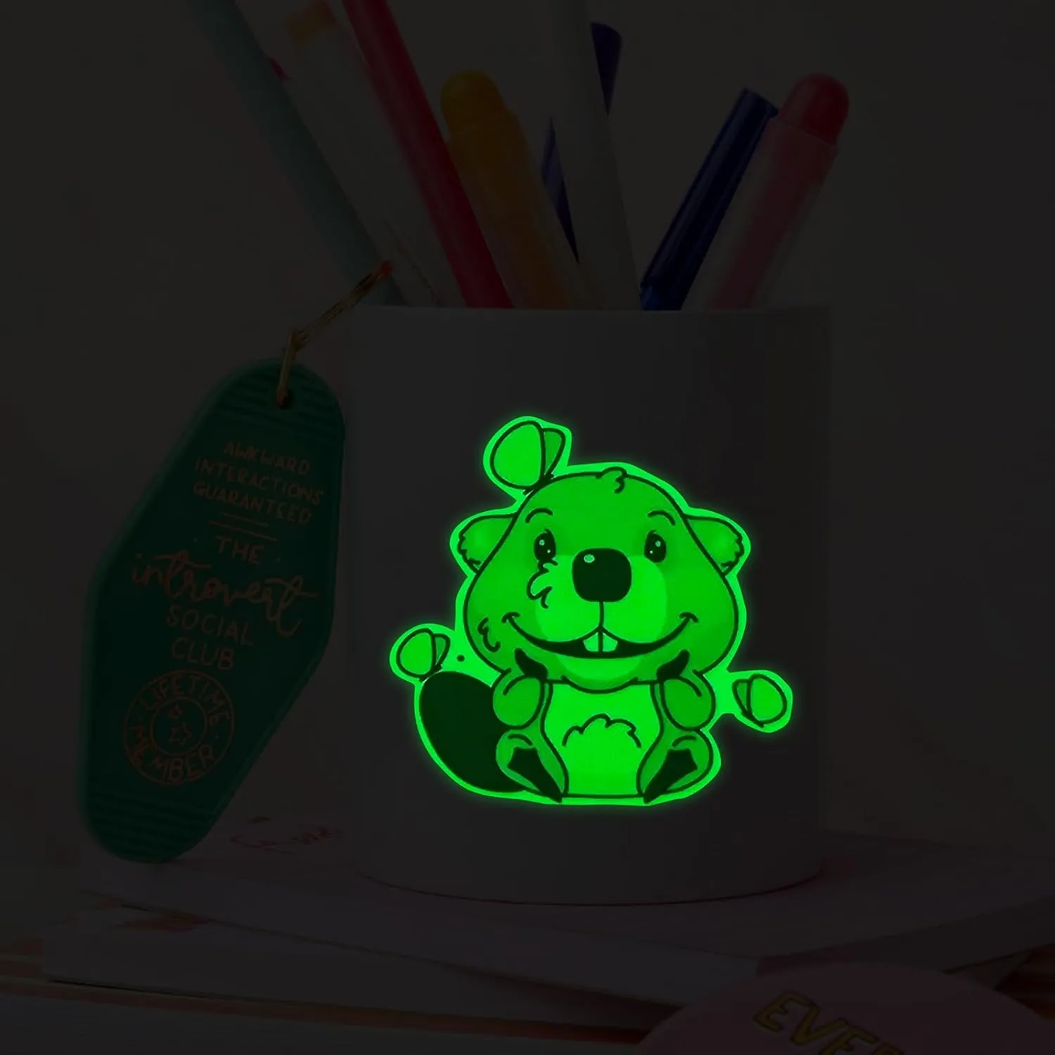 GIRAFVINYL Glow in the Dark Printable Sticker Paper for Inkjet Printer - Printable Vinyl Sticker Paper White Vinyl Sheets - Waterproof Decal Paper - 10 Sheets, 8.5"x11"