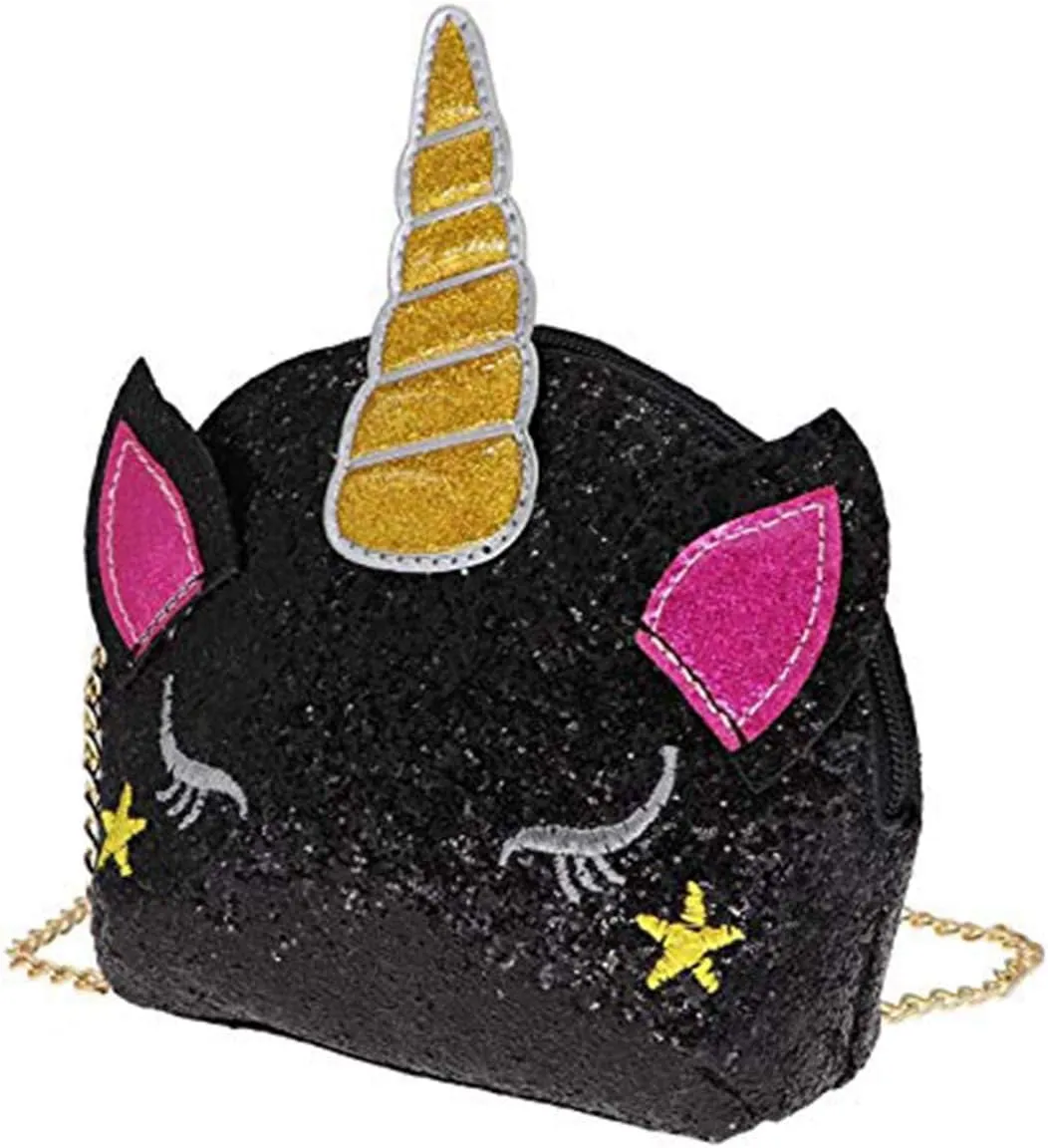 Girls Unicorn Sequin Glitter Crossbody Shoulder Purse Handbag Women Satchel Tote Shell Bag