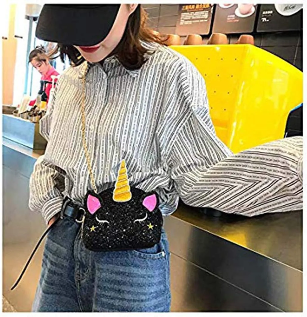 Girls Unicorn Sequin Glitter Crossbody Shoulder Purse Handbag Women Satchel Tote Shell Bag