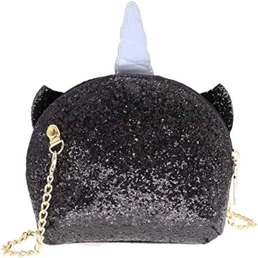 Girls Unicorn Sequin Glitter Crossbody Shoulder Purse Handbag Women Satchel Tote Shell Bag