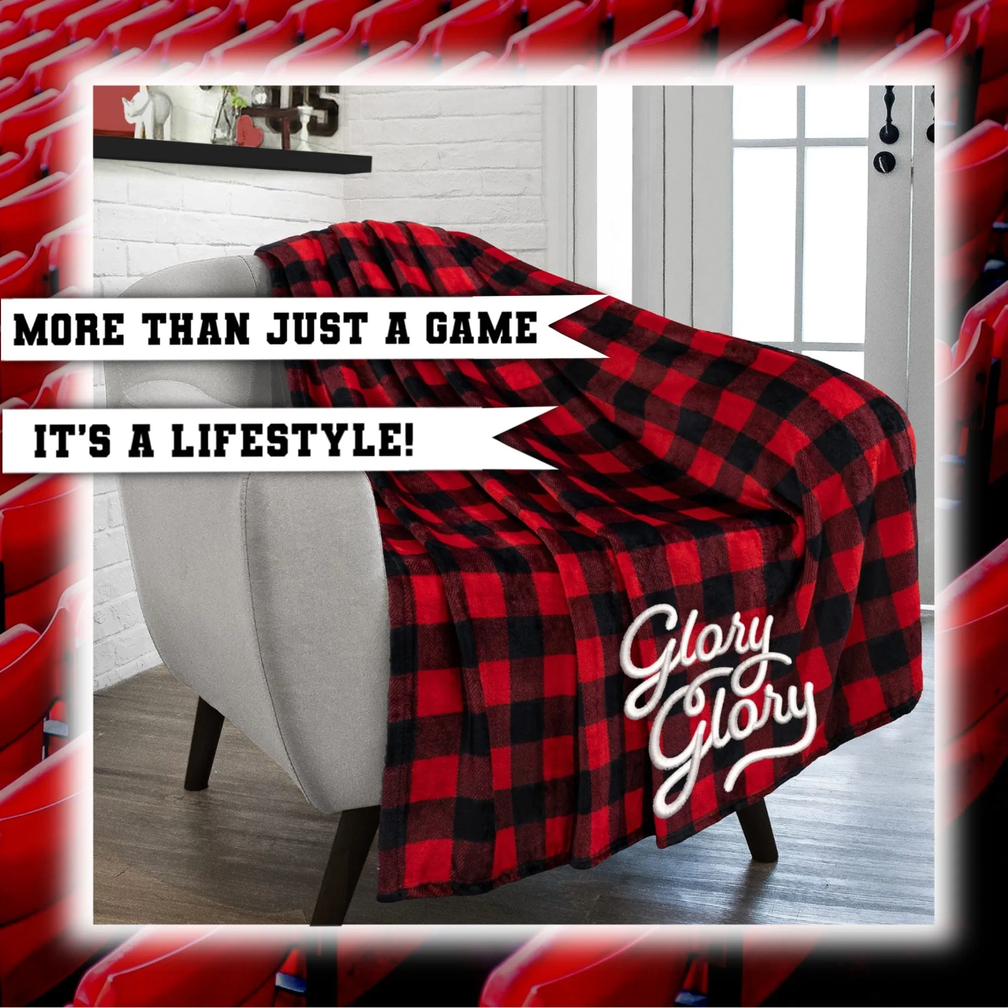 Glory Glory Red & Black Plaid Blanket
