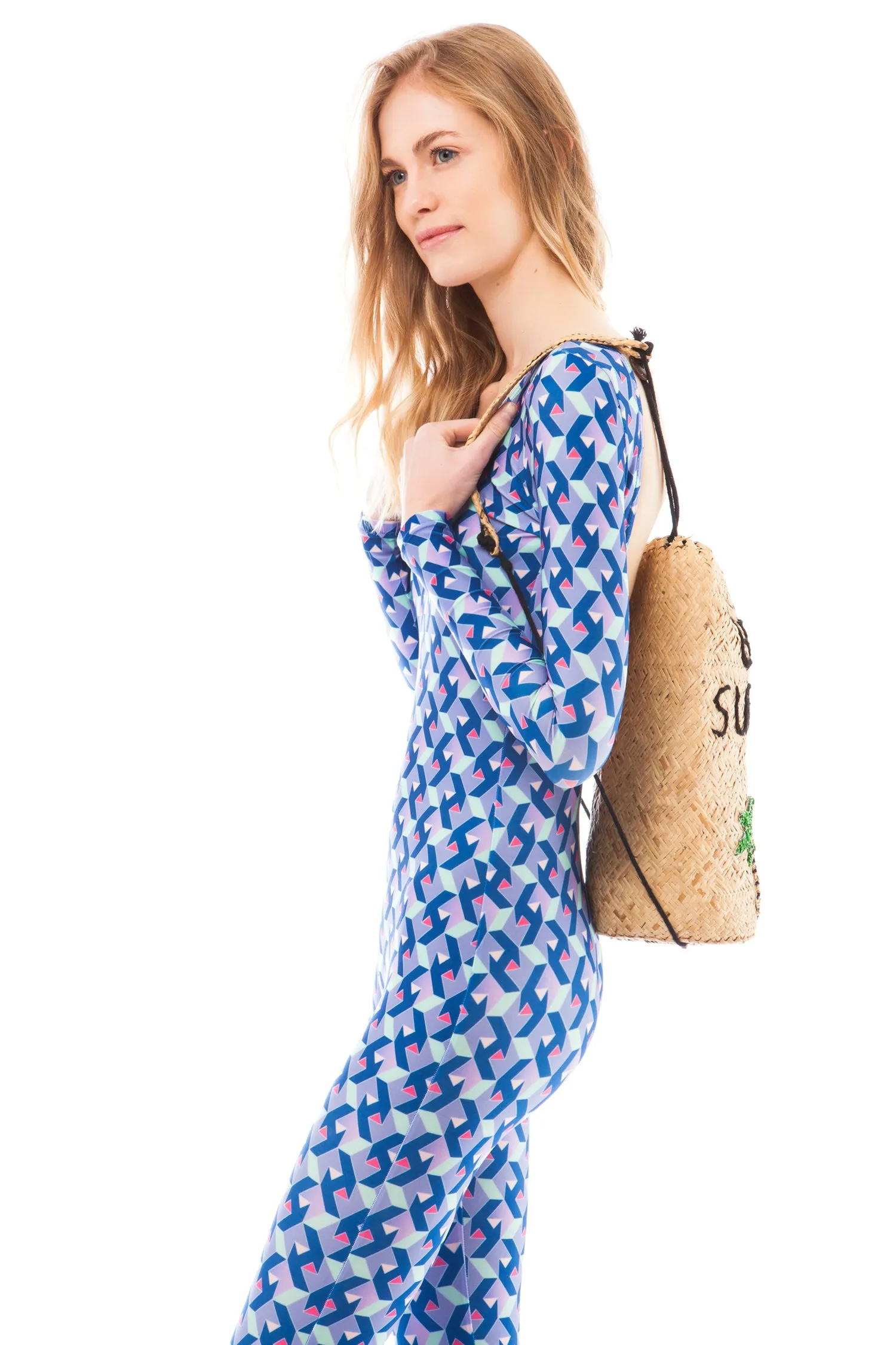 Gone Surfing Embellished Wicker Backpack