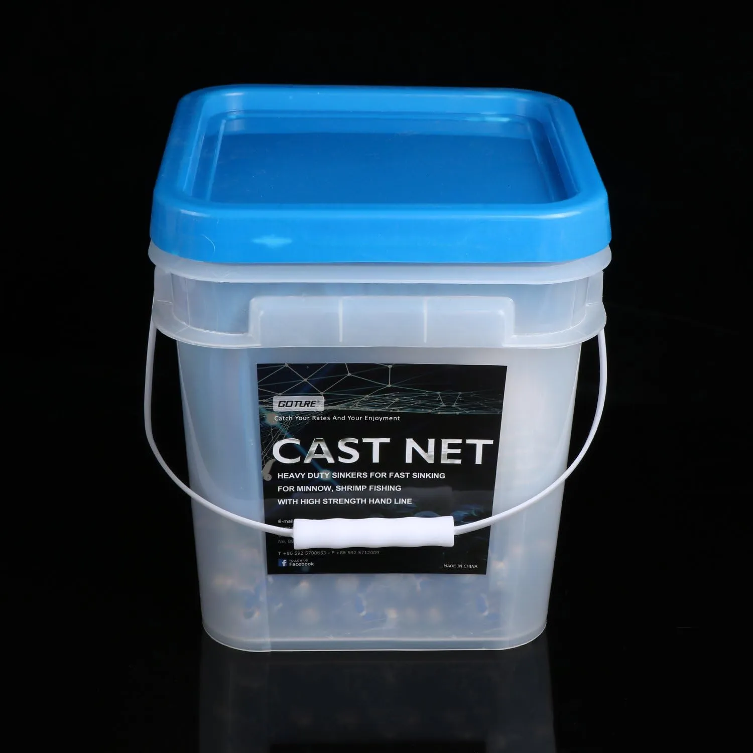 Goture American Fishing Cast Net,Casting Nets Freshwater Saltwater for Bait Fish Shrimp Trap 3ft/4ft/6ft/7ft/8ft/10ft/12ft Radius 1/4 3/8inch Mesh Size,Throw Fishing Castnet with Needle Shuttle