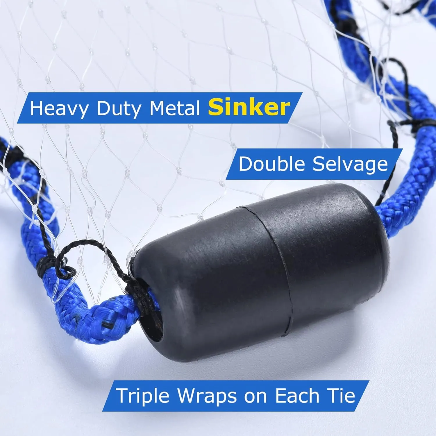 Goture American Fishing Cast Net,Casting Nets Freshwater Saltwater for Bait Fish Shrimp Trap 3ft/4ft/6ft/7ft/8ft/10ft/12ft Radius 1/4 3/8inch Mesh Size,Throw Fishing Castnet with Needle Shuttle