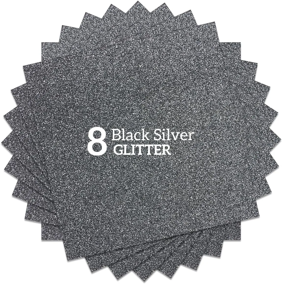Gray Glitter HTV Heat Transfer Vinyl Bundle 8 sheets-12 x12 Iron on Vinyl for T Shirts Hats Clothing Compatible with Cricut Cameo Heat Press Machine