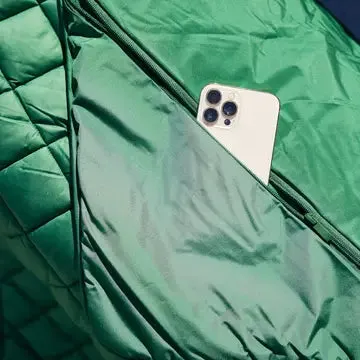 Green Waterproof Quilted Puffer Blanket